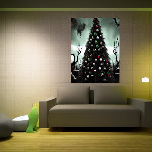 Weihnachtsbaum im Horror   Art der AI Poster