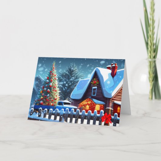 Weihnachtsbaum im Schnee (Vorderseite)