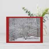 Weihnachtsbaum im Schnee Einladung (Stehend Vorderseite)