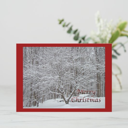 Weihnachtsbaum im Schnee Einladung (Stehend Vorderseite)