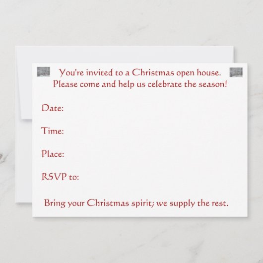 Weihnachtsbaum im Schnee Einladung (Rückseite)