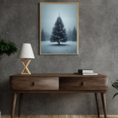 Weihnachtsbaum im Schnee — Friedlicher Winterposte Poster