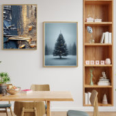 Weihnachtsbaum im Schnee — Friedlicher Winterposte Poster