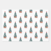 Weihnachtsbaum im Schnee Geschenkpapier Set (Vorderseite)