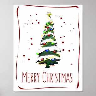 Weihnachtsbaum im Schnee, Grußkarte 2022 Poster