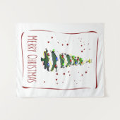 Weihnachtsbaum im Schnee, Grußkarte 2022 Wandteppich (Vorderseite (Horizontal))