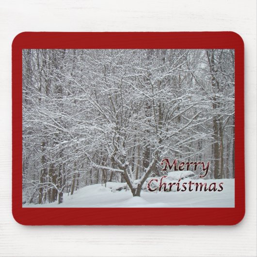 Weihnachtsbaum im Schnee Mousepad (Vorne)
