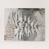 Weihnachtsbaum im Schnee Puzzle (Horizontal)
