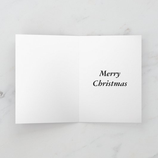 Weihnachtsbaum im Schnee - Roter Hintergrund Dankeskarte (Innenseite)