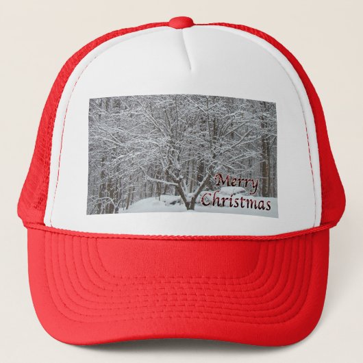Weihnachtsbaum im Schnee Truckerkappe (Vorderseite)