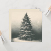 Weihnachtsbaum im Schnee und Intaglio Karte (Vorderseite/Rückseite Beispiel)