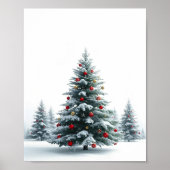 Weihnachtsbaum im Schnee Winter-Feiertagsplakat Poster (Vorne)
