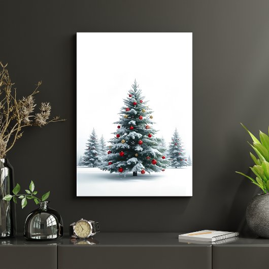 Weihnachtsbaum im Schnee Winter-Feiertagsplakat Poster
