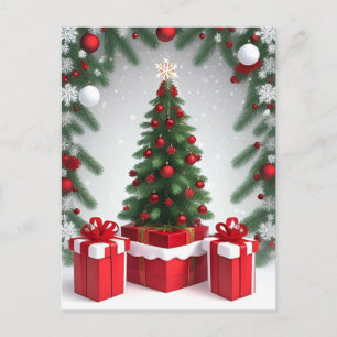 🎄 Weihnachtsbaum im schneebedeckten Winterwunderl Postkarte