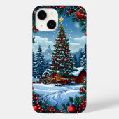 Weihnachtsbaum im Schneegebiet Case-Mate iPhone Hülle (Rückseite)