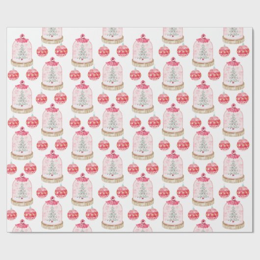 Weihnachtsbaum im Schneeglobe Geschenkpapier (Flach)