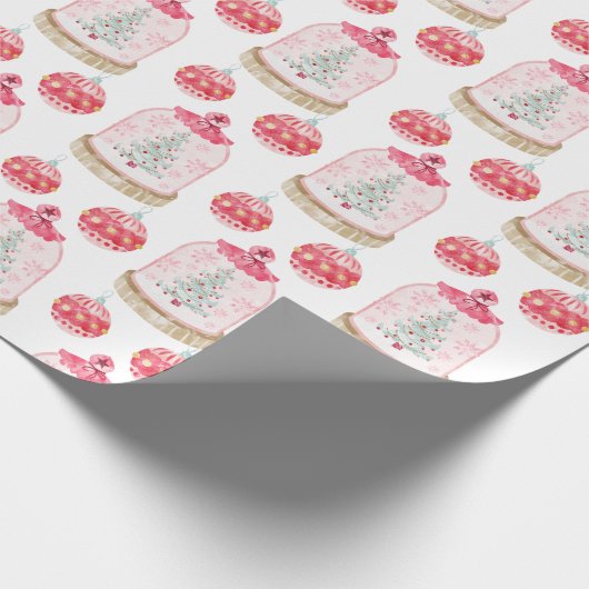 Weihnachtsbaum im Schneeglobe Geschenkpapier (Ecke)