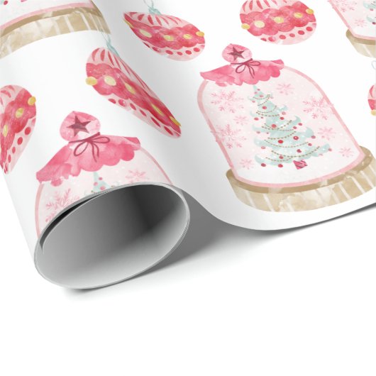 Weihnachtsbaum im Schneeglobe Geschenkpapier (Rolleneckpunkt)