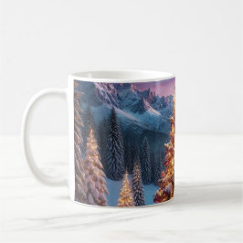 " Weihnachtsbaum im Snowy Mountain Wonderland Kaffeetasse