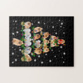 Weihnachtsbaum im Spitz mit leuchtendem Licht bede Puzzle (Horizontal)