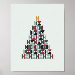 Weihnachtsbaum im Stil der Mitte des 20. Jahrhunde Poster