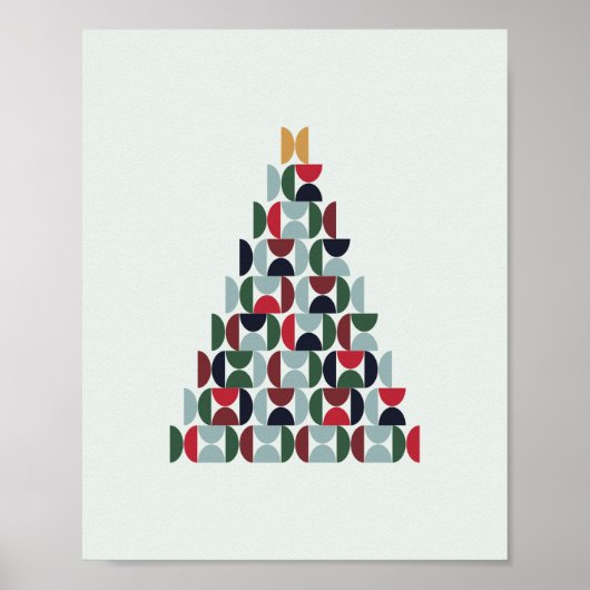 Weihnachtsbaum im Stil der Mitte des 20. Jahrhunde Poster (Vorne)