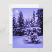 Weihnachtsbaum im Wald Feiertagspostkarte (Vorne/Hinten)
