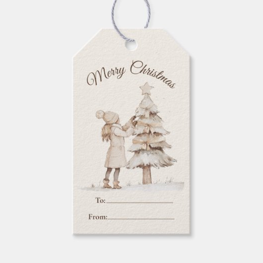 Weihnachtsbaum im Wald Geschenkanhänger (Vorderseite)