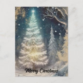 Weihnachtsbaum im Wald Postkarte (Vorderseite)