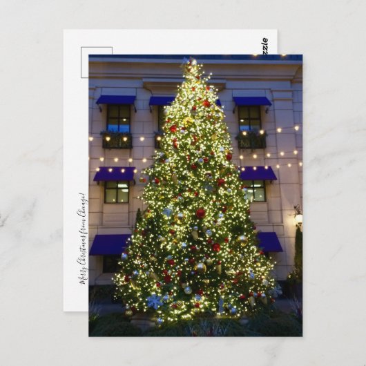 Weihnachtsbaum im Waldorf Astoria Chicago Postkarte (Vorne/Hinten)