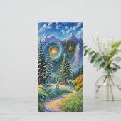 Weihnachtsbaum im Weltraum Feiertagskarte (Stehend Vorderseite)