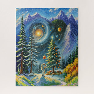 Weihnachtsbaum im Weltraum Puzzle