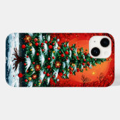 Weihnachtsbaum im Winter dekoriert Case-Mate iPhone Hülle (Rückseite (Horizontal))