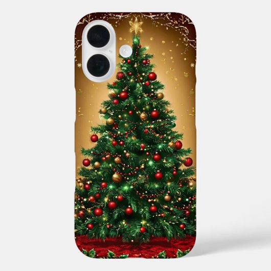 Weihnachtsbaum im Winter dekoriert Case-Mate iPhone Hülle (Rückseite)