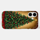 Weihnachtsbaum im Winter dekoriert Case-Mate iPhone Hülle (Rückseite (Horizontal))