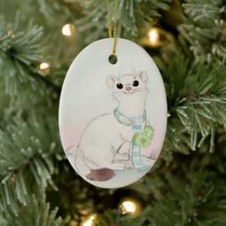 Weihnachtsbaum im Winter Keramik Ornament