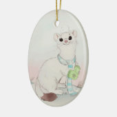 Weihnachtsbaum im Winter Keramik Ornament (Links)