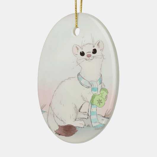 Weihnachtsbaum im Winter Keramik Ornament (Links)