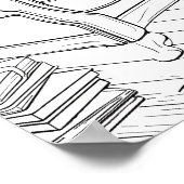 Weihnachtsbaum im Wohnzimmer Farbposter Poster (Ecke)