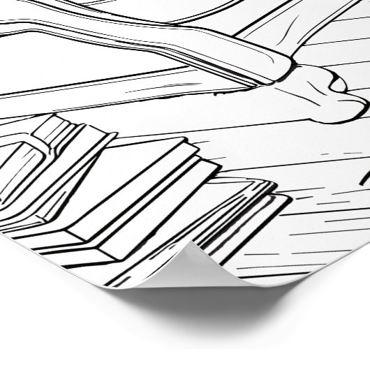 Weihnachtsbaum im Wohnzimmer Farbposter Poster (Ecke)