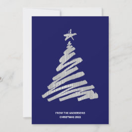 Weihnachtsbaum-Imitate Silver Foil und Blue Feiertagskarte