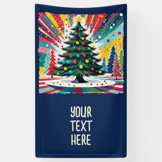 Weihnachtsbaum in abstrakter Kunst 39 - Fan Fun Banner (Vertikal)