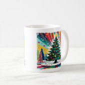 Weihnachtsbaum in abstrakter Kunst 39 - Fan Fun Kaffeetasse (VorderseiteRechts)