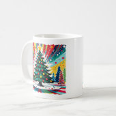Weihnachtsbaum in abstrakter Kunst 39 - Fan Fun Kaffeetasse (Vorderseite Links)