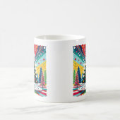 Weihnachtsbaum in abstrakter Kunst 39 - Fan Fun Kaffeetasse (Mittel)
