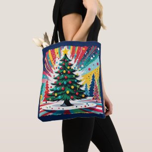 Weihnachtsbaum in abstrakter Kunst 39 - Fan Fun Tasche