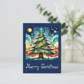 Weihnachtsbaum in abstrakter Kunst 3 - Fanspass Postkarte (Stehend Vorderseite)