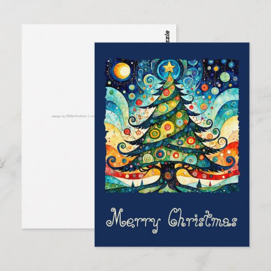 Weihnachtsbaum in abstrakter Kunst 3 - Fanspass Postkarte (Vorne/Hinten)