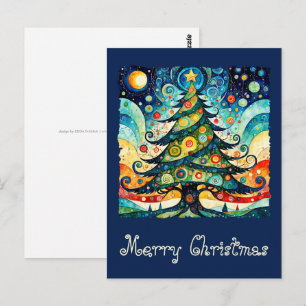 Weihnachtsbaum in abstrakter Kunst 3 - Fanspass Postkarte
