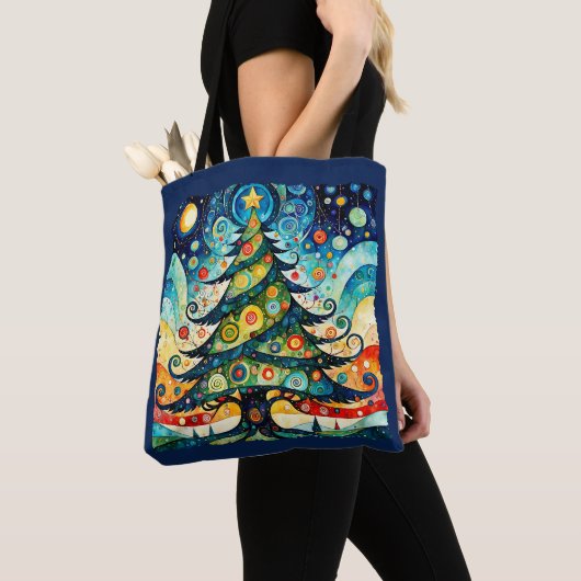 Weihnachtsbaum in abstrakter Kunst 3 - Fanspass Tasche (Von Nahem)